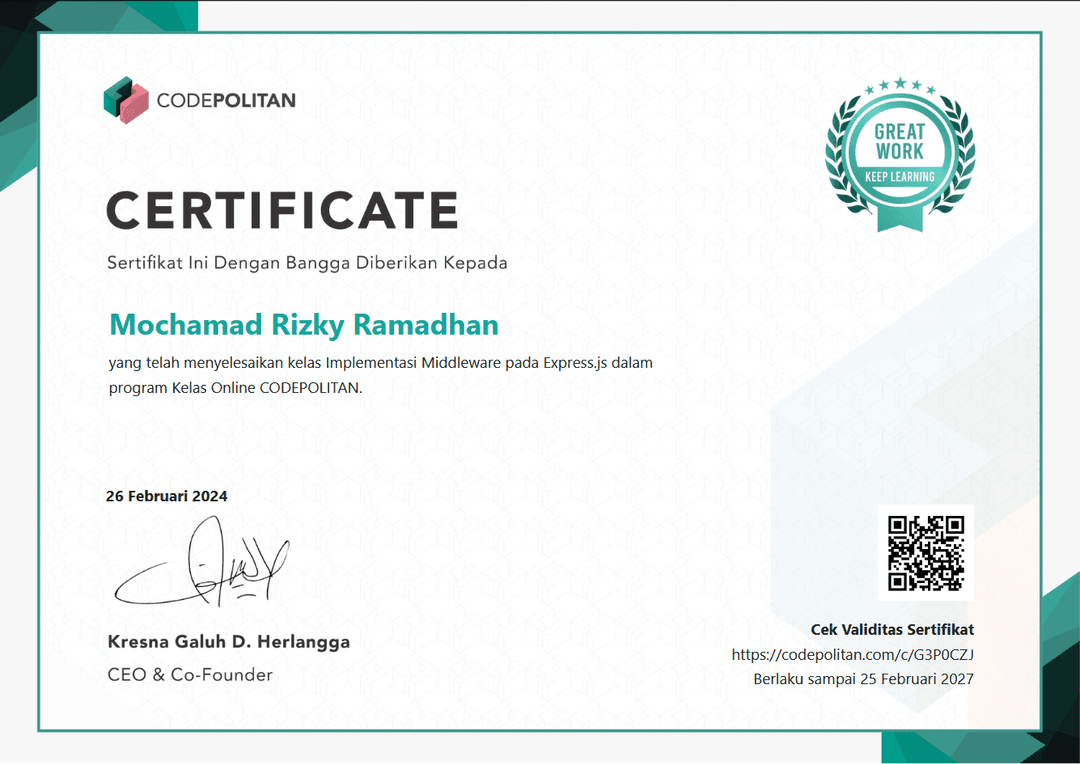 Implementasi Middleware pada Express.js